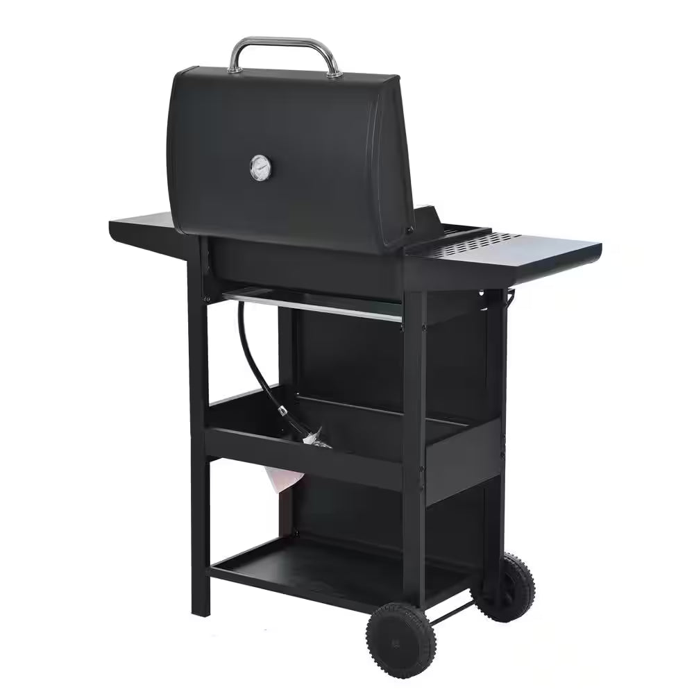 3-Burner Portable Propane Gas Grill, Stainless Steel BBQ, Black (Cesicia)