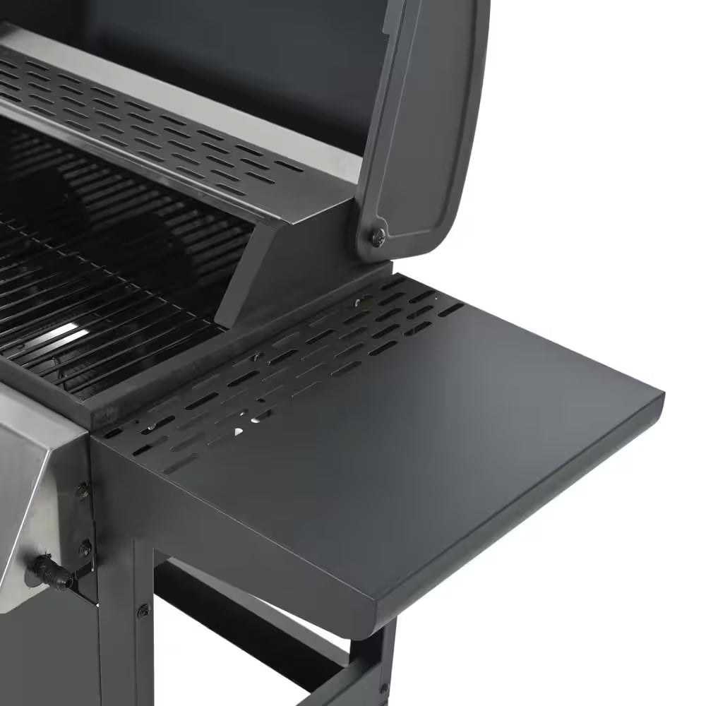 3-Burner Portable Propane Gas Grill, Stainless Steel BBQ, Black (Cesicia)